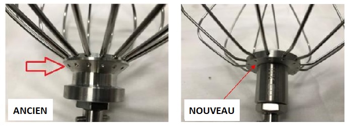 Deux photos pour comparer l'ancien et le nouveau modele de fouet KW717142