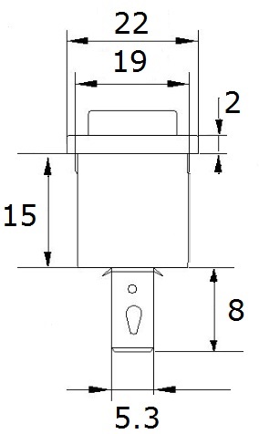 Dimensions interupteur pom0004016 2 positions