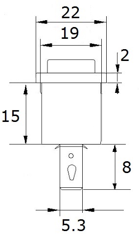 Dimensions interupteur pom0004016 2 positions