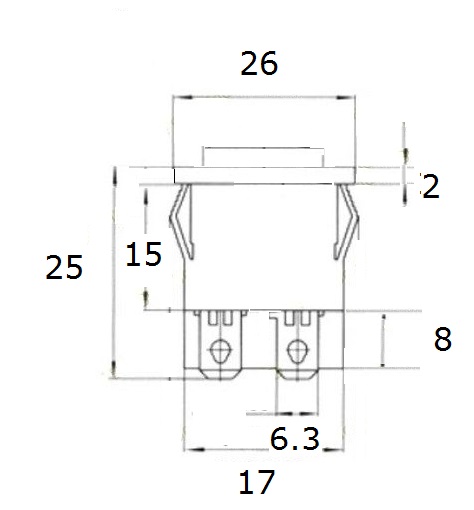 Dimensions interrupteur pom0006233 2 positions