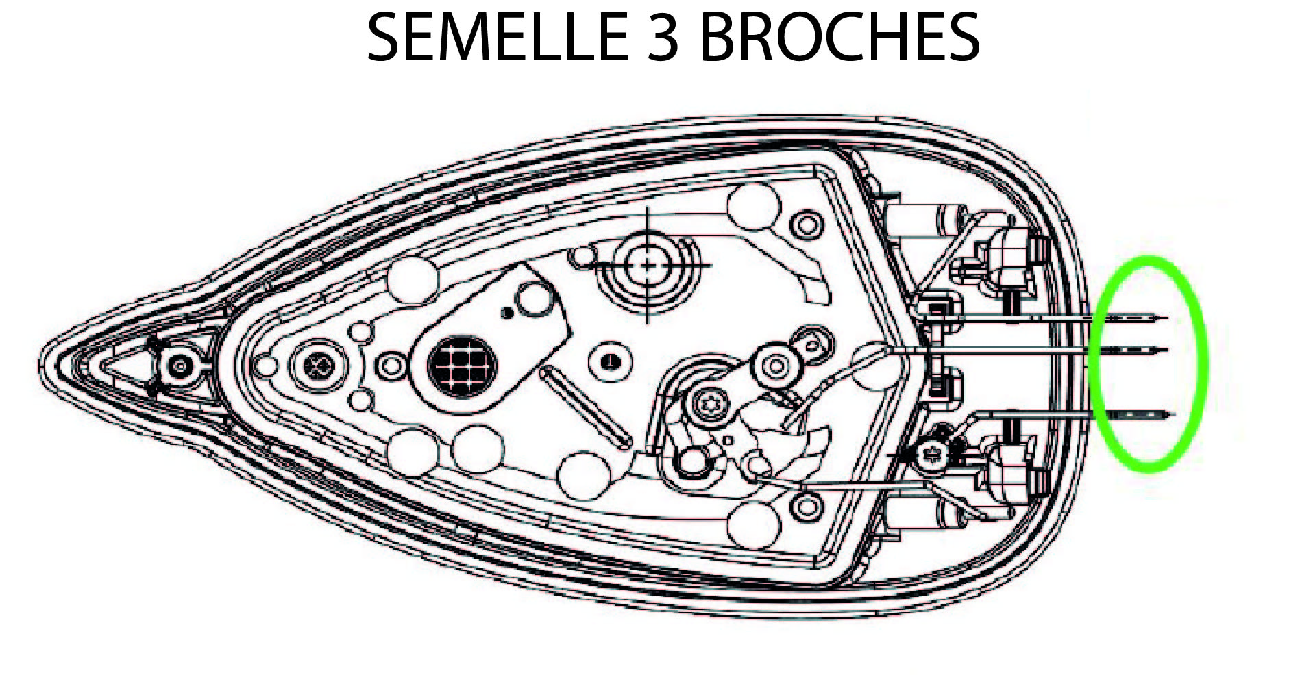 Semelle 3 broches rowenta steam force