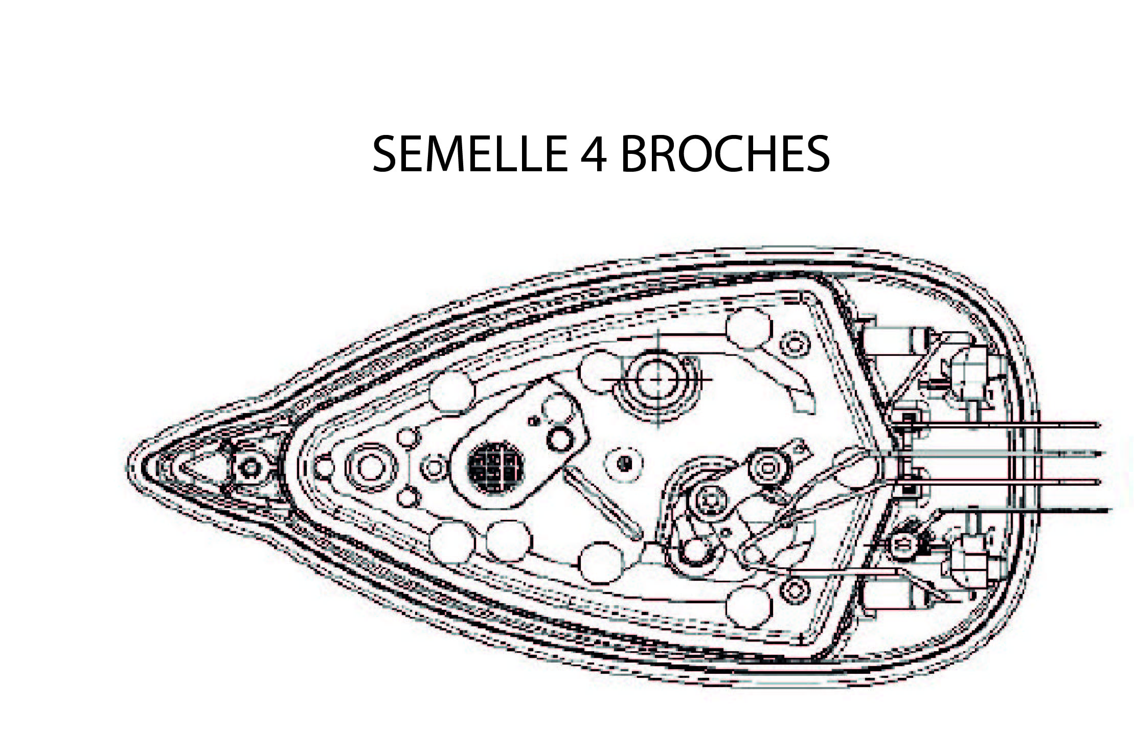 semelle 4 broches rowenta aspirateur steam force